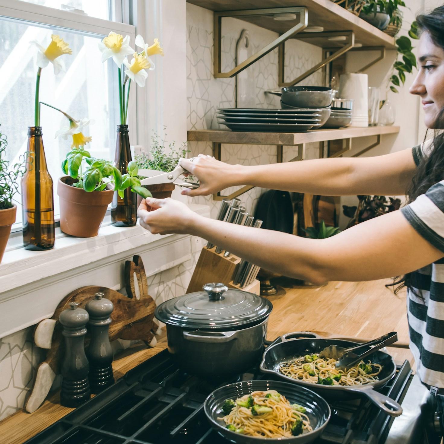 Freshly baked homemade cake in a kitchen setting